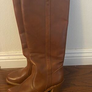 Brown Leather Knee-High Boots
